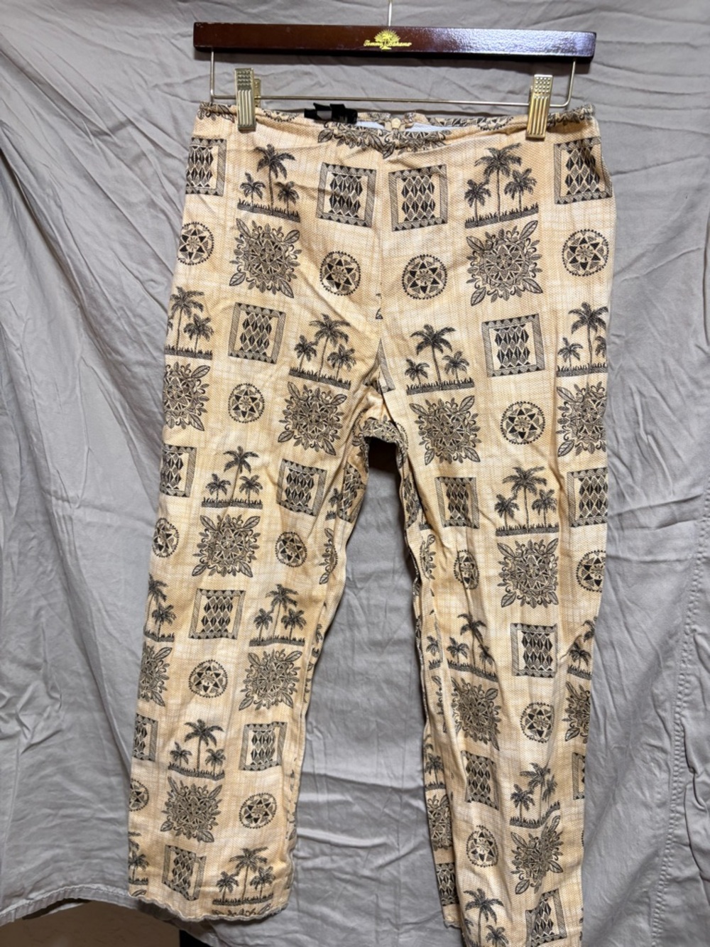 Women's Beige Printed Casual Pants